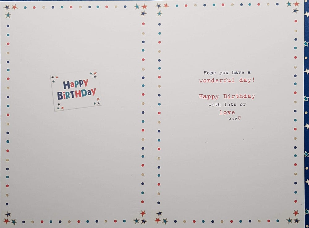 Birthday Card - Godfather / Cute Dog Holds Greeting Card