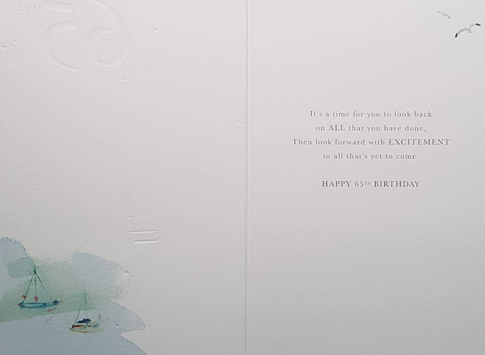 Age 65 Birthday Card - Good Wishes & The Beach