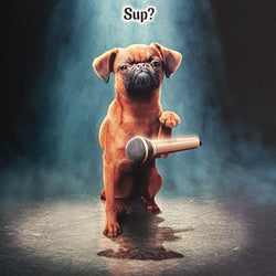 Birthday Card - Humour / Sup? & Dog With The Microphone