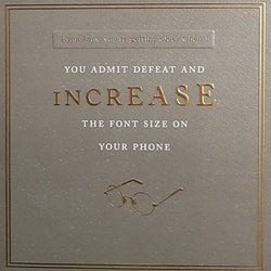 Birthday Card - Humour / The Font Size
