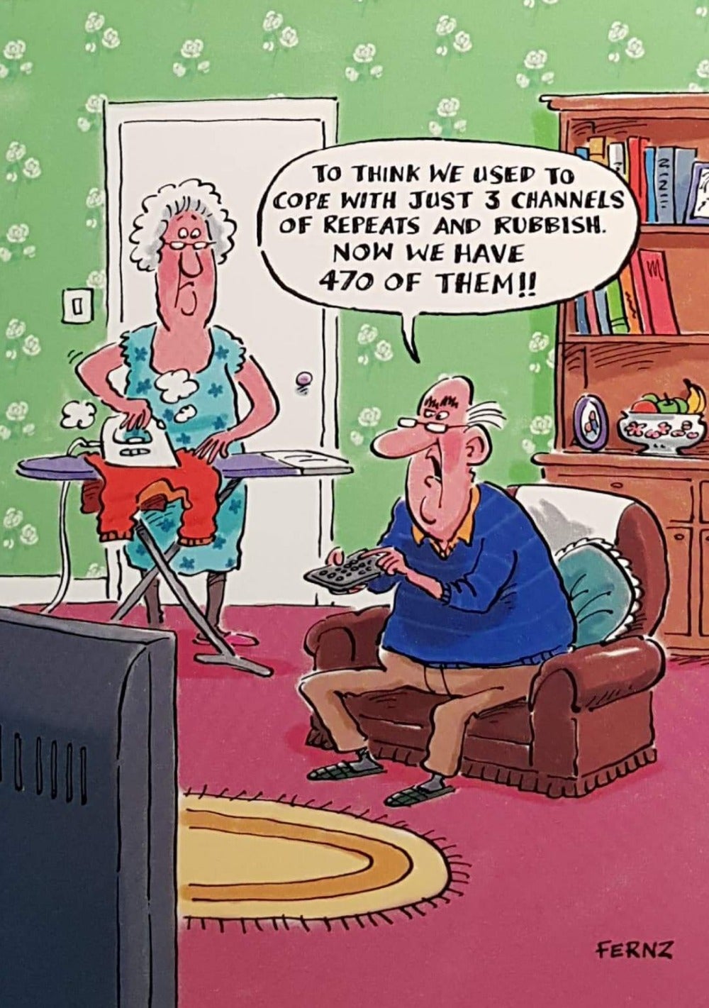 Birthday Card - Humour / Watching TV