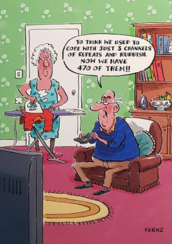 Birthday Card - Humour / Watching TV