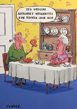 Birthday Card - Humour / Special Alphabet Spaghetti