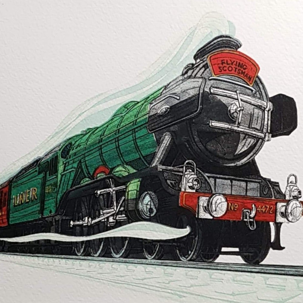 Blank Card - Artistic Image of Flying Scotsman Train
