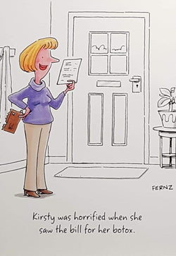 Birthday Card - Humour / Woman with Botox