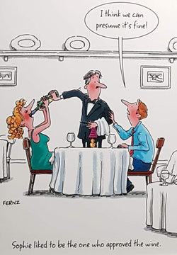 Birthday Card - Humour / Woman Tasting Wine in Restaurant