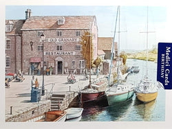 Birthday Card - Sail Boats Parked Beside Old Restaurant