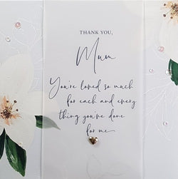 Mum Mothers Day card - Thank You