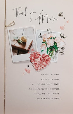 Mum Mothers Day Card -Thank You