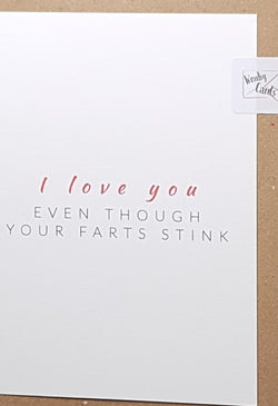 One I Love Card - Humour Recyclable and Eco Friendly Card
