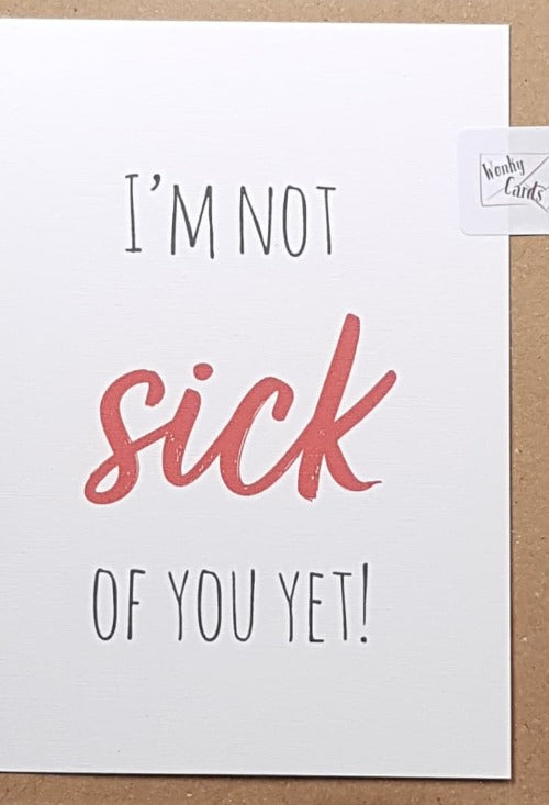 One I Love Card - Humour Recyclable and Eco Friendly Card