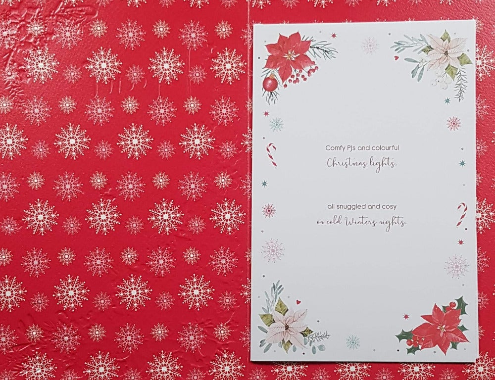 Mum Christmas Card - Frosty Christmas Flowers