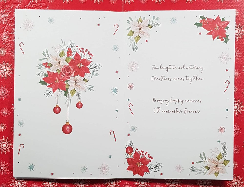 Mum Christmas Card - Frosty Christmas Flowers