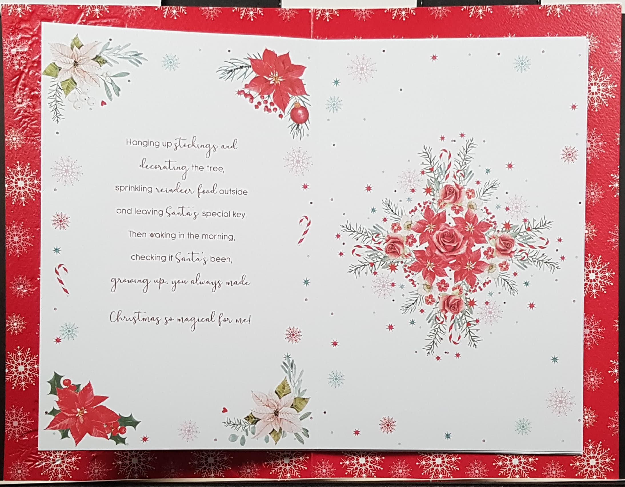 Mum Christmas Card - Frosty Christmas Flowers
