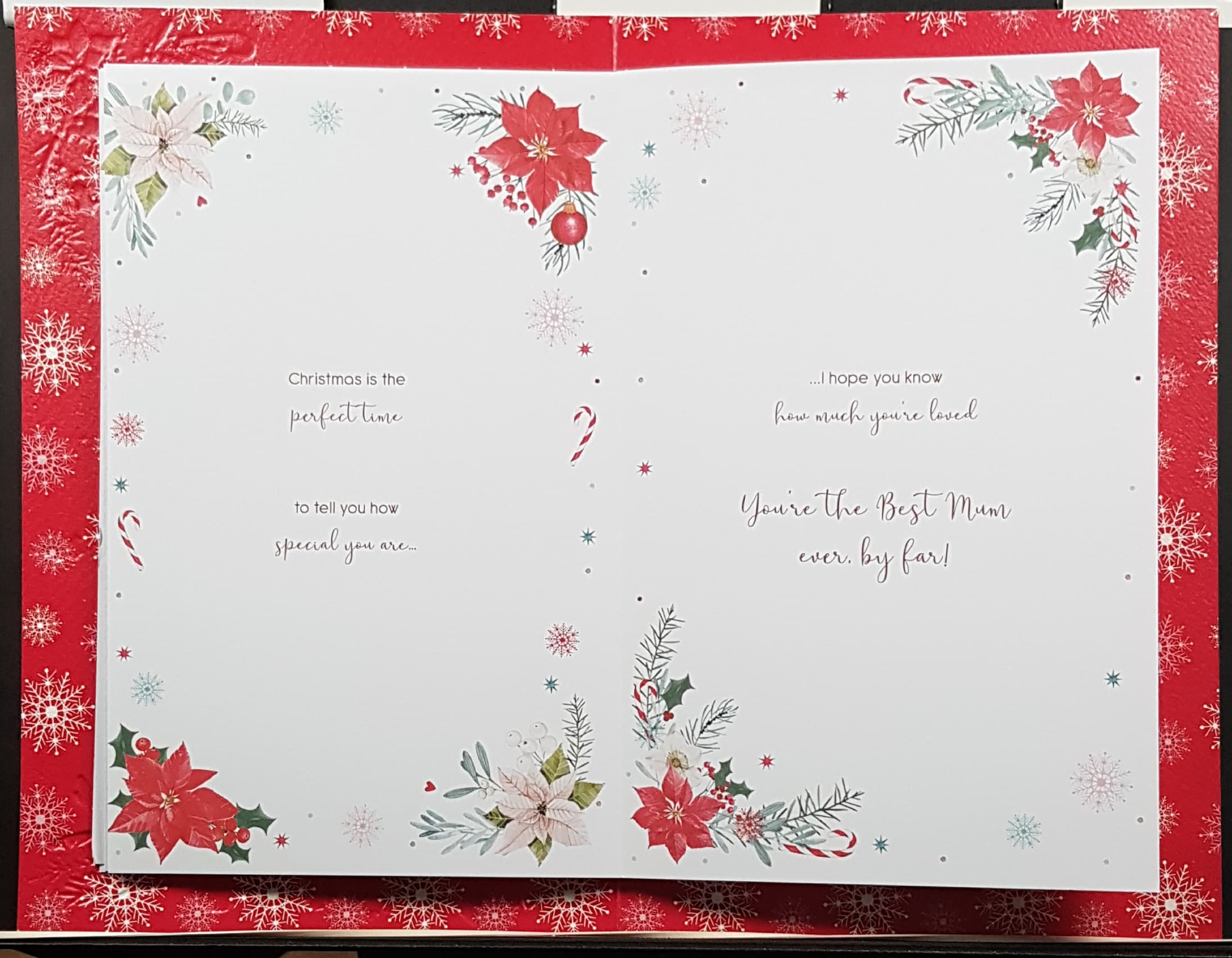 Mum Christmas Card - Frosty Christmas Flowers