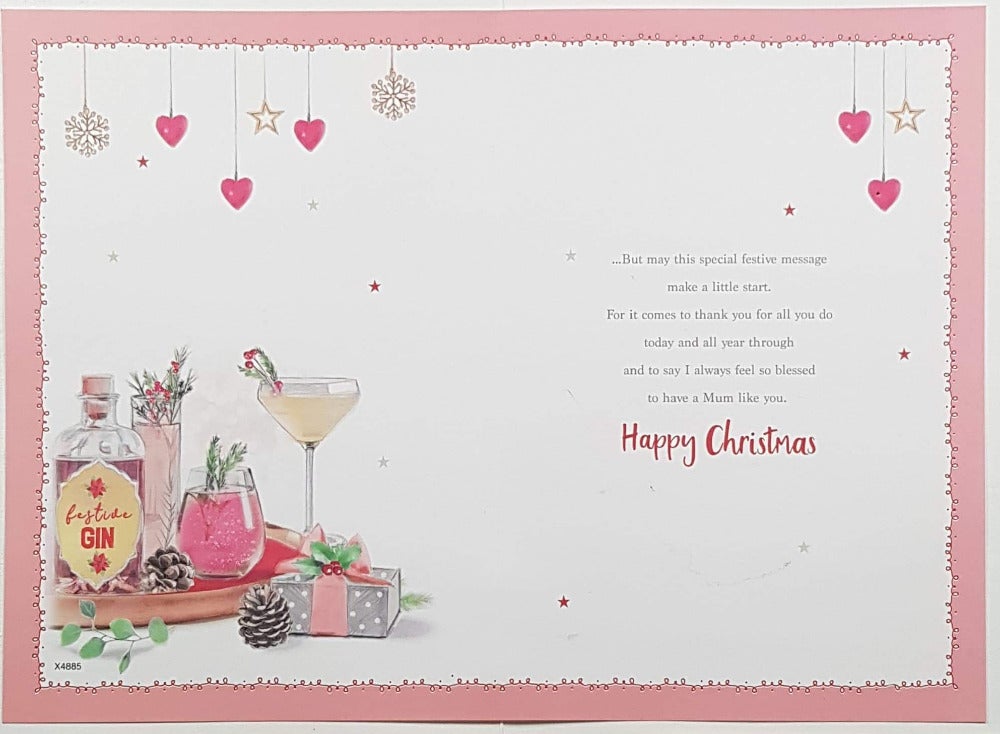 Mum Christmas Card - Festive Gin & Few Festive Drinks