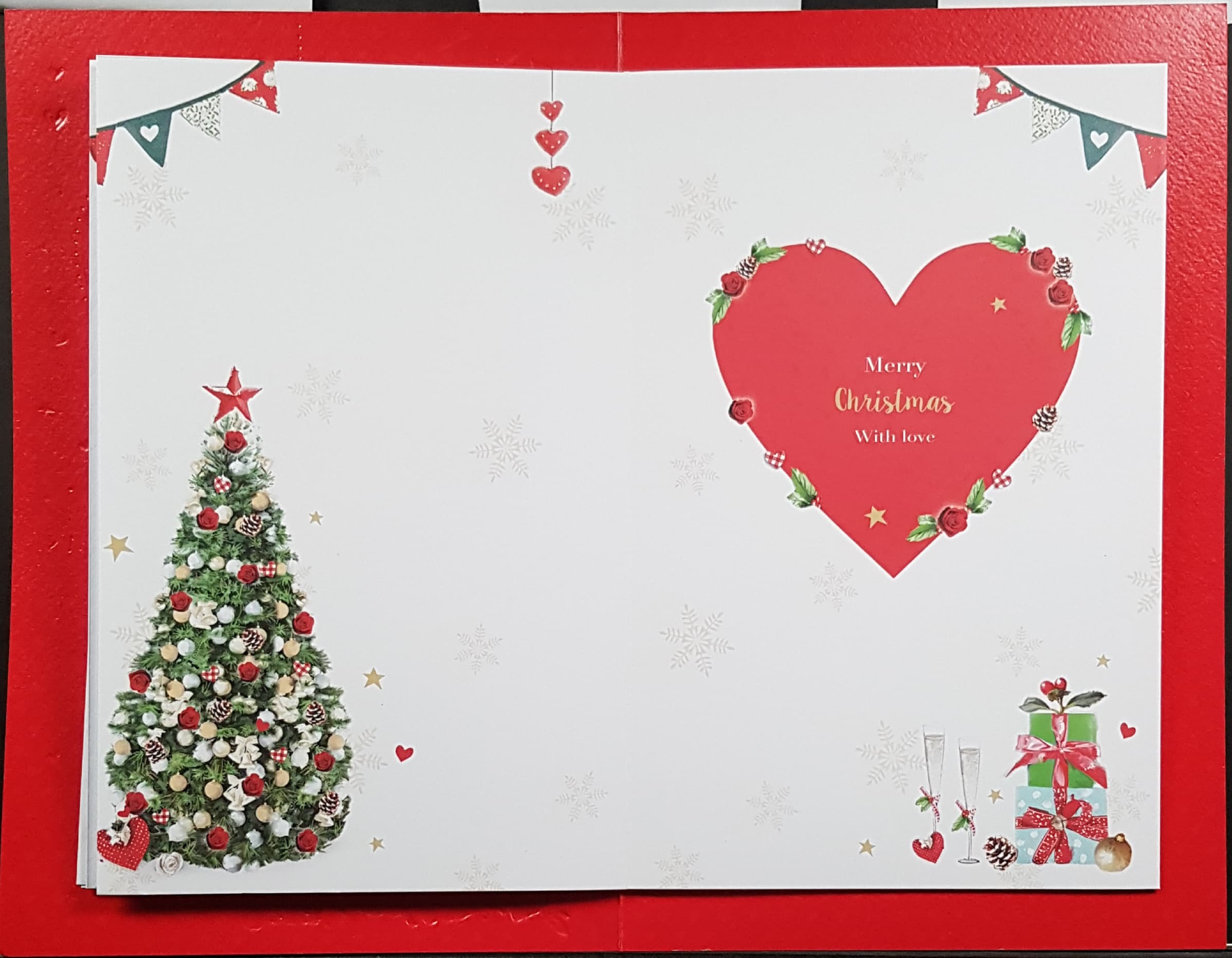One I Love Christmas Card - Heart And Tree