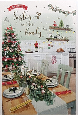 Sister And Her Family Christmas Card