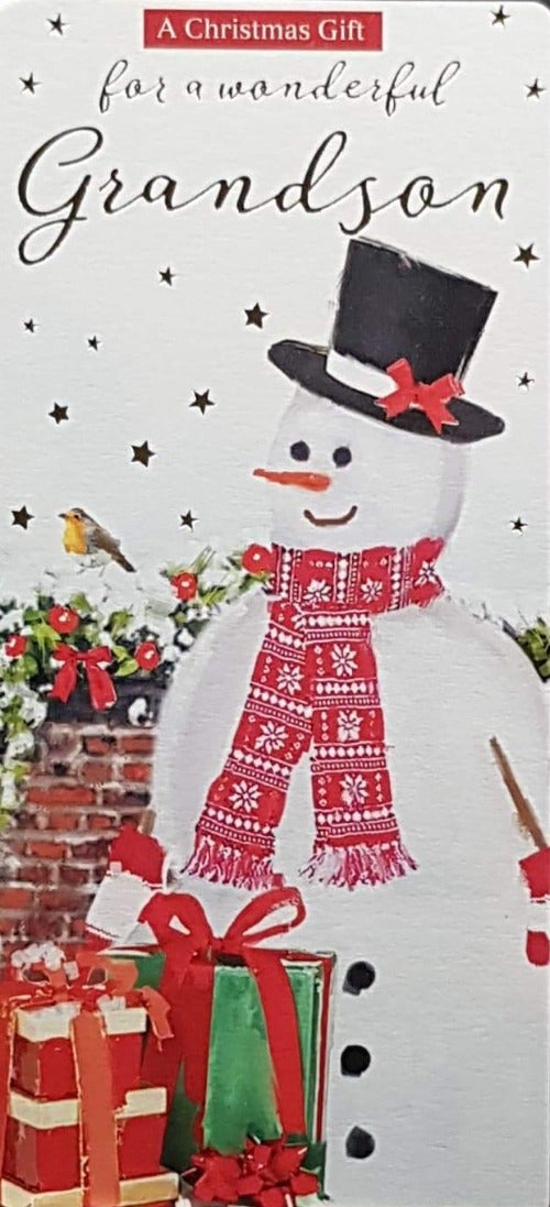 Money Wallet Christmas Card - Grandson