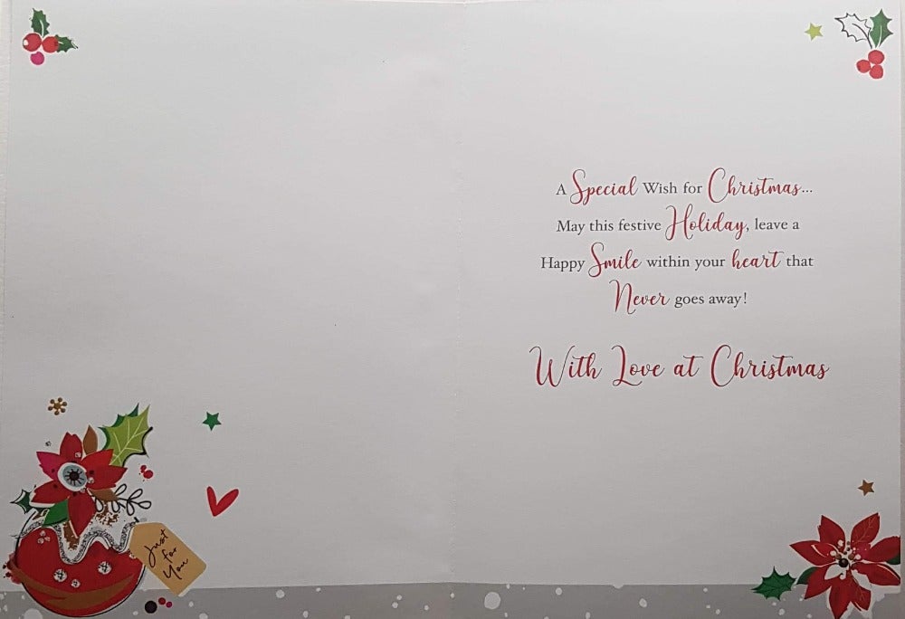 Granddaughter Christmas Card - Robin On The Christmas Cupcake