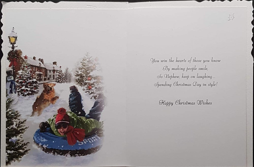 Nephew Christmas Card - To A Special & Happy Man Rides On Tube