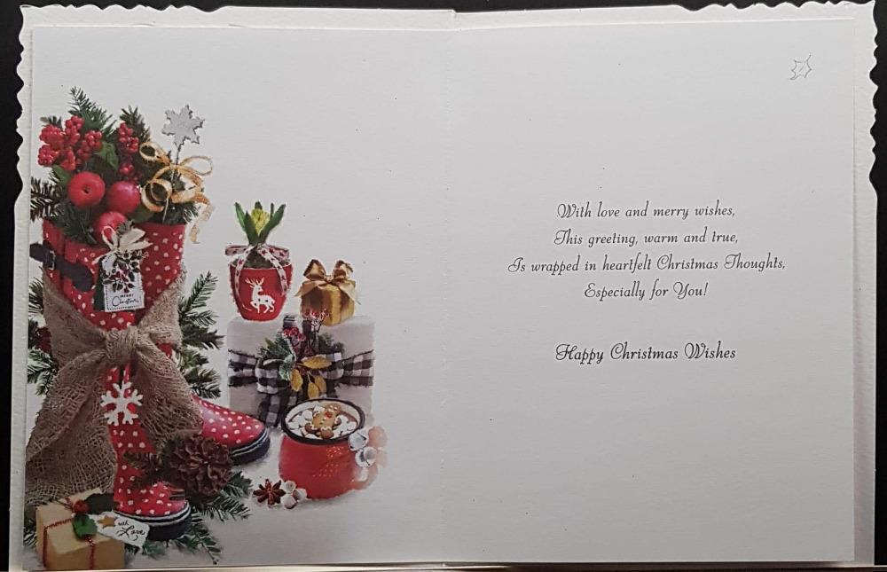 Auntie Christmas Card - Rubber Boots As A Festive Decoration & Gifts
