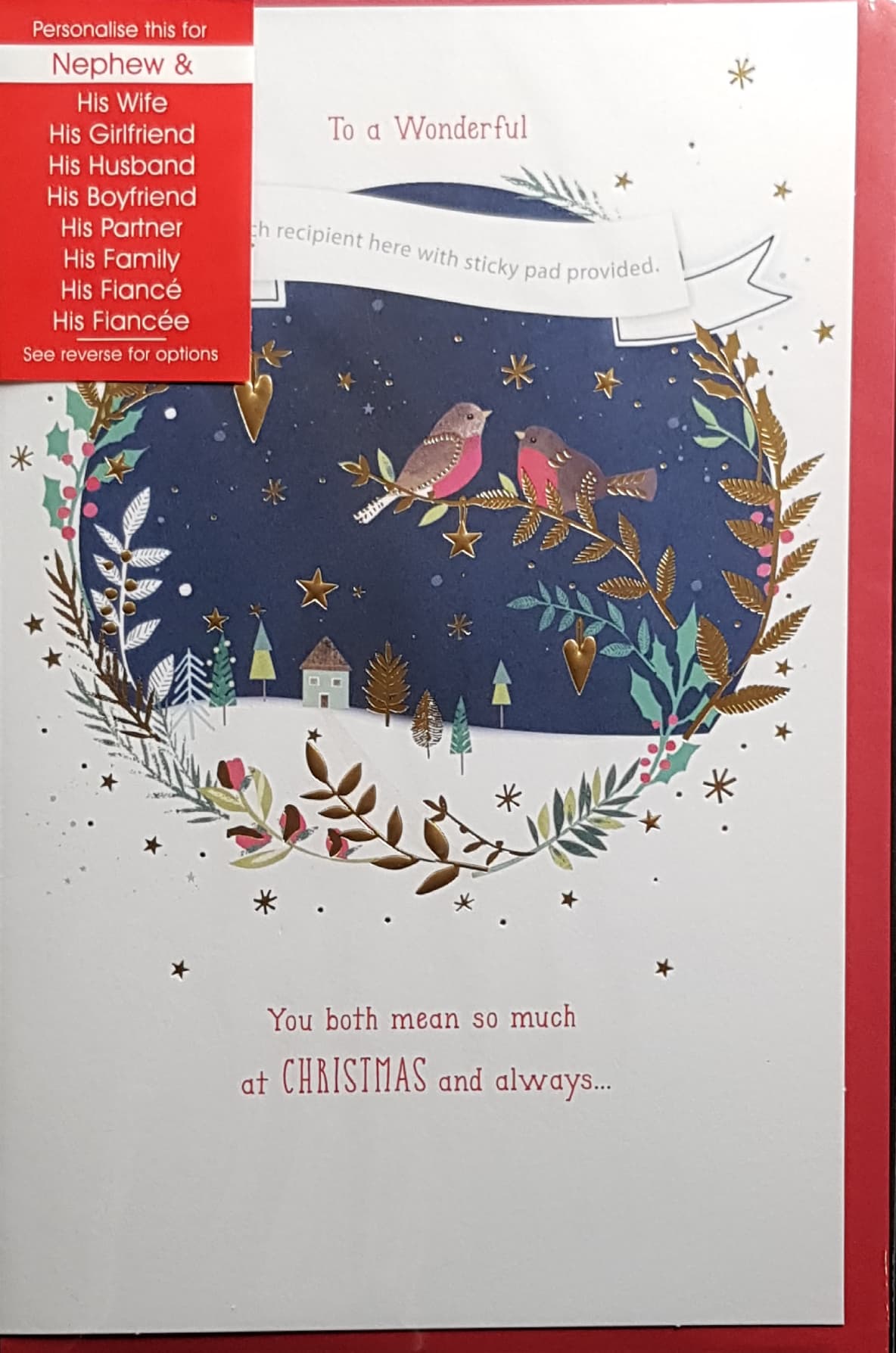 Personalised Christmas Card - You Both Mean So Much At Christmas & Always (Nephew & ...)