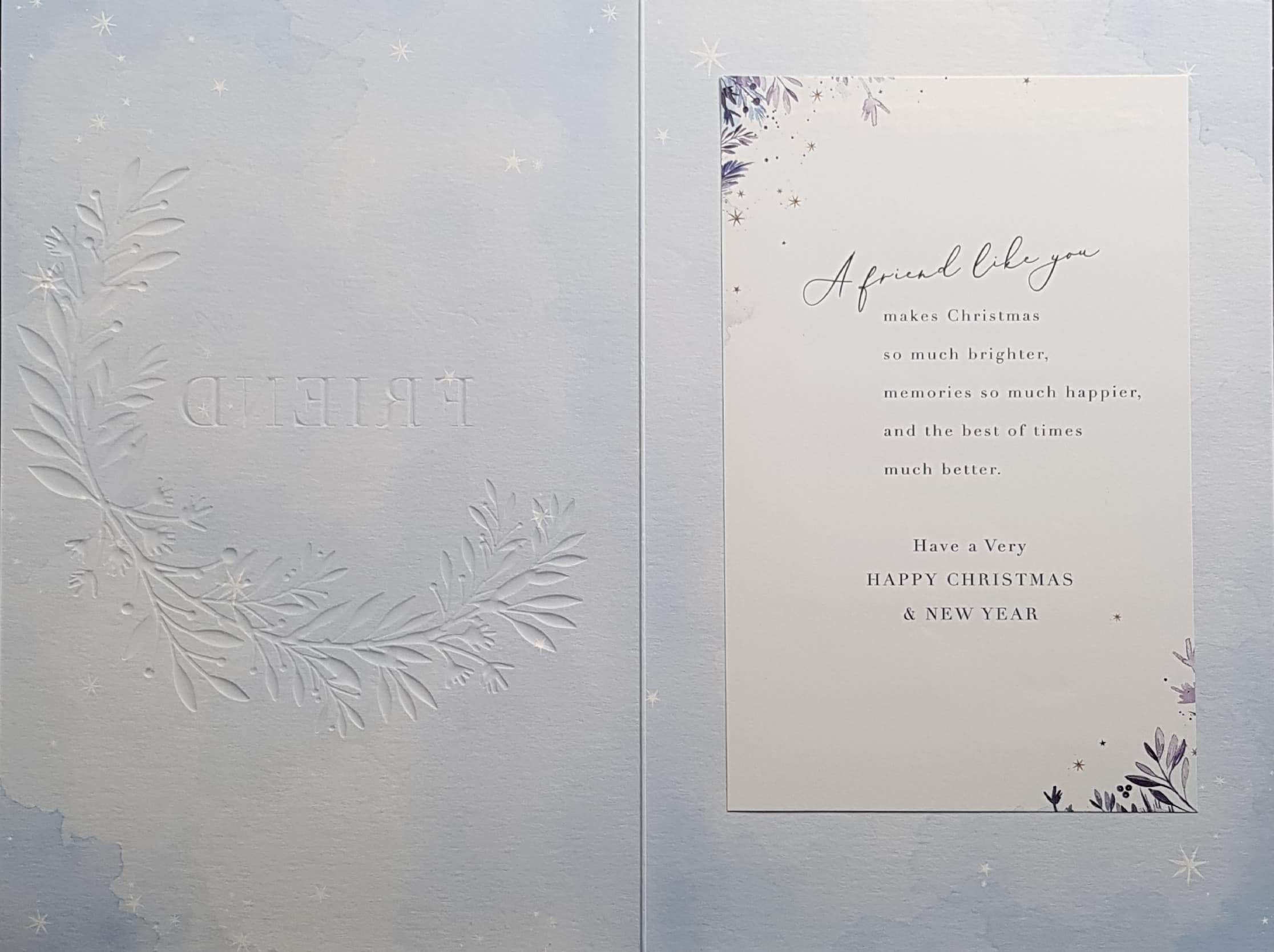 Wonderful Friend Christmas Card - Festive Wreath