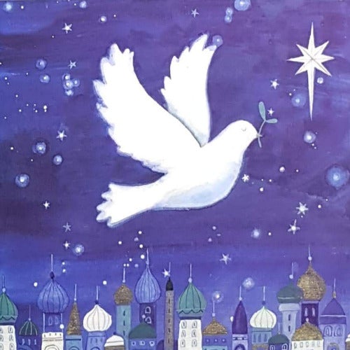 Charity Christmas Card (In Irish & English) - Small Cello / The Irish Hospice Foundation & Dove Above The City