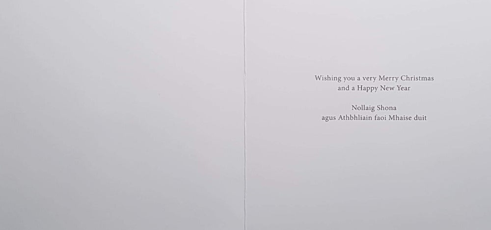 Charity Christmas Card (In Irish & English) - Cello / The Irish Hospice Foundation & Dove In Festive Wreath