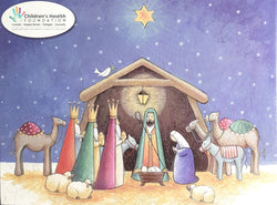 Charity Christmas Card (In Irish & English) - Box / Nativity Scene Under Star