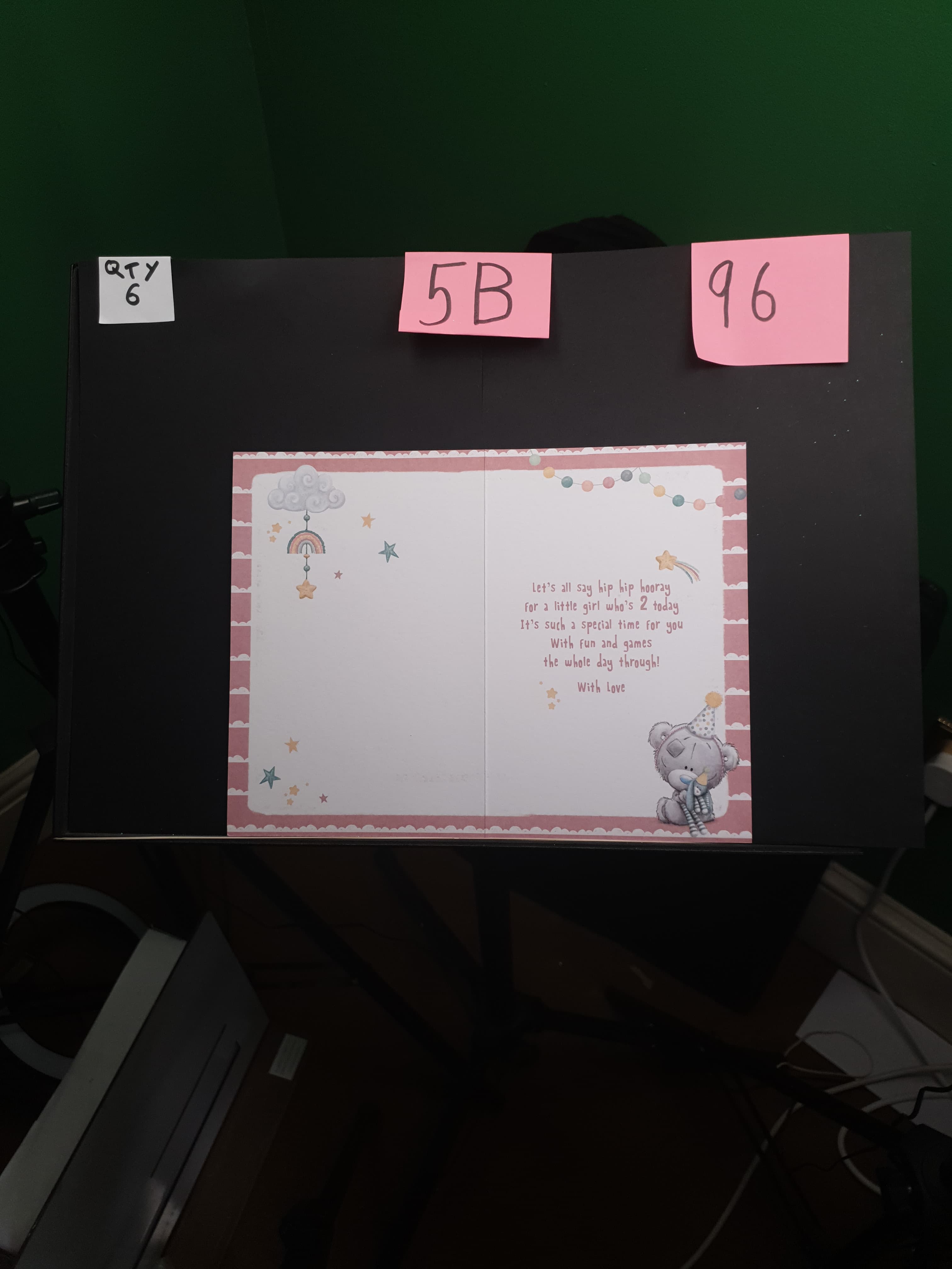 Age 2 Birthday Card - Teddy Sleeping On Cloud Under Rainbow