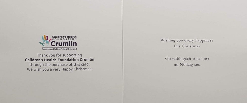 Charity Christmas Card (In Irish & English) - Cello Small / Children's Health Foundation & Christmas Tree And The Animals In The Forest