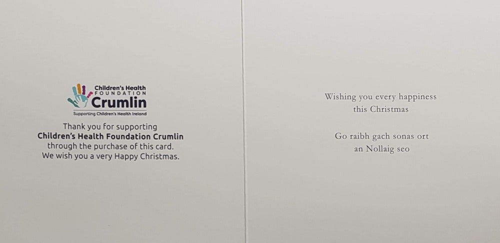 Charity Christmas Card (In Irish & English) - Cello Small / Children's Health Foundation & The Snowman In Town
