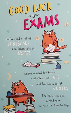 Good Luck Card - Exam / The Hard Work Is Behind You...