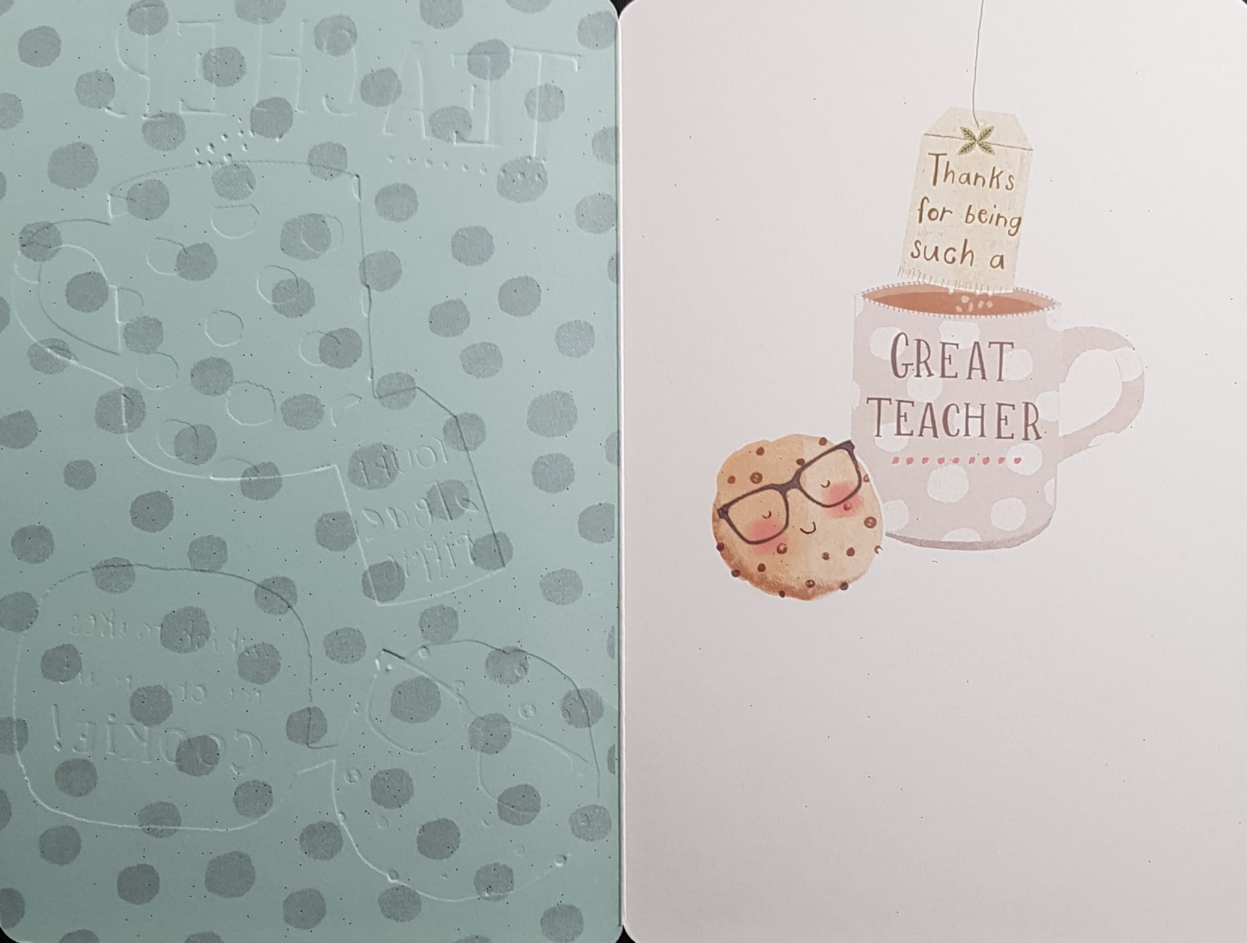 Thank You Card - Teacher / Cup Of Tea & Cookie