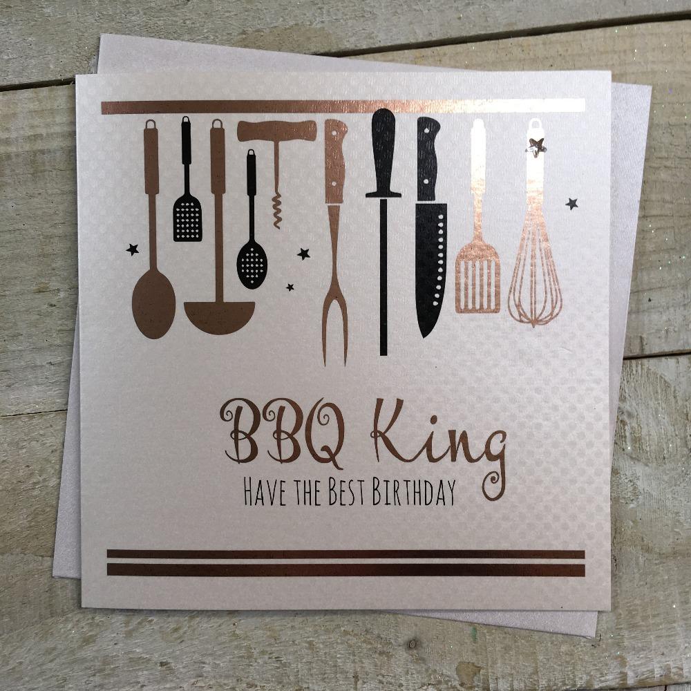 Birthday Card - BBQ King / Have The Best Birthday & Kitchen Utensils Hanging