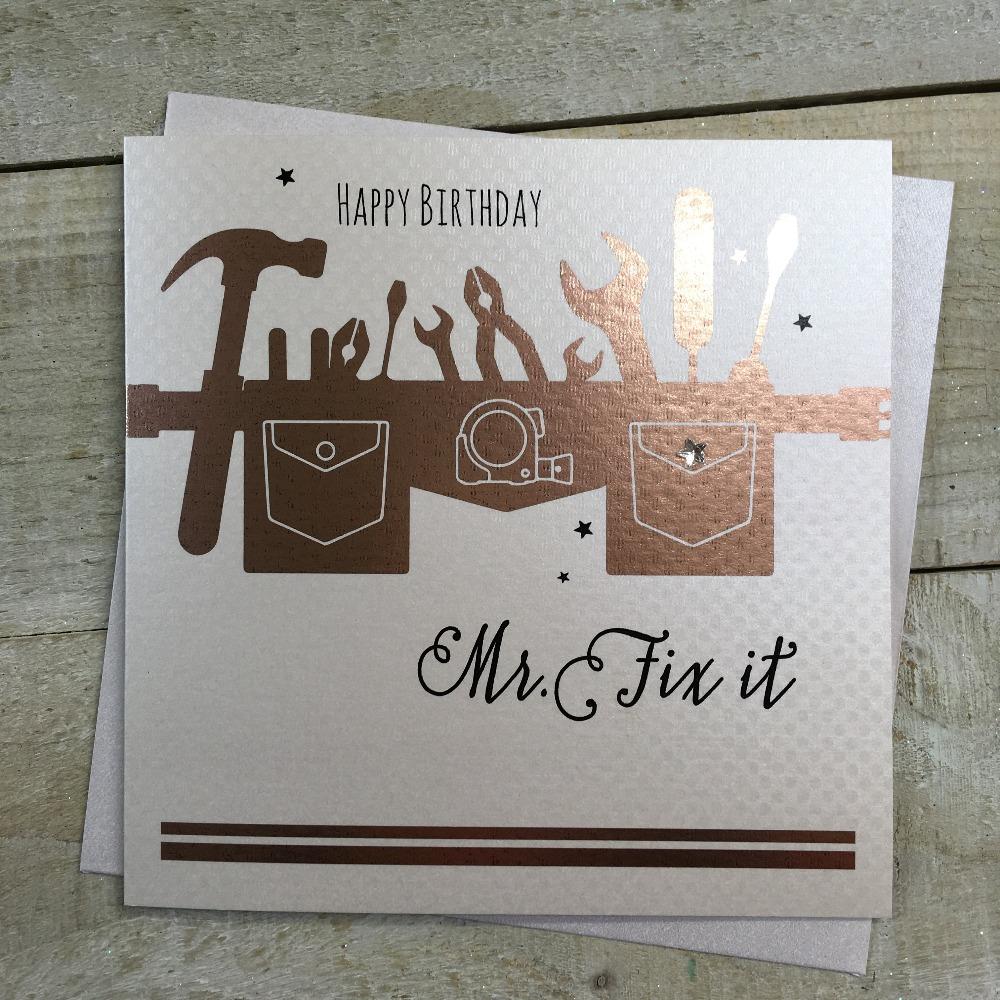 Birthday Card - Happy Birthday Mr. Fix It & Shiny Tool Belt