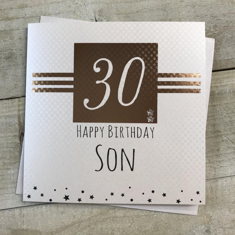Age 30 Birthday Card - Son / A Square With A Gold Effect & 30