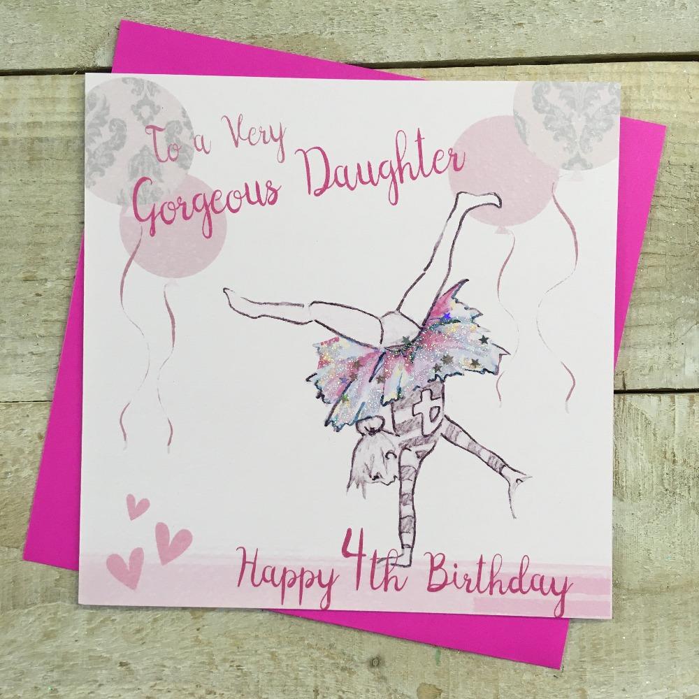 Birthday Card - Age 2 - Daughter / Little Girl Doing Cartwheel