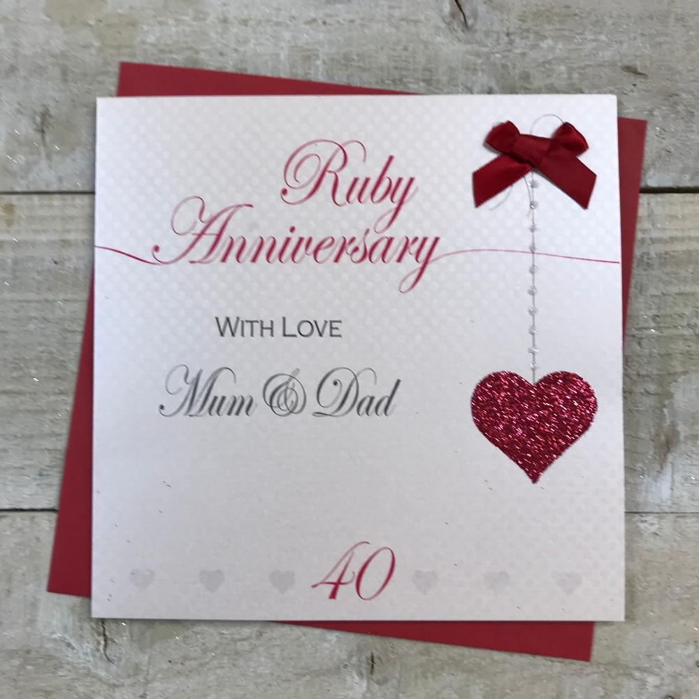 Anniversary Card - Mum & Dad / Ruby Anniversary & A Red 40