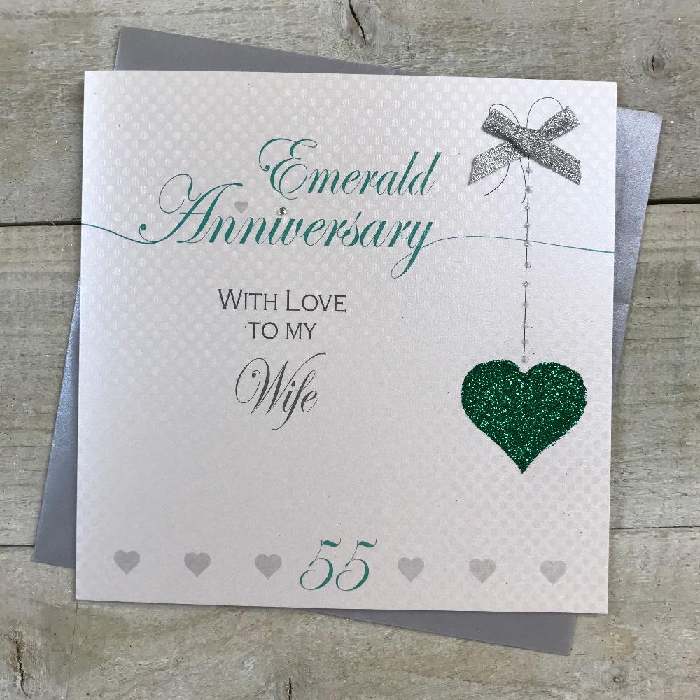 Anniversary Card - Wife / Emerald & A Green 55