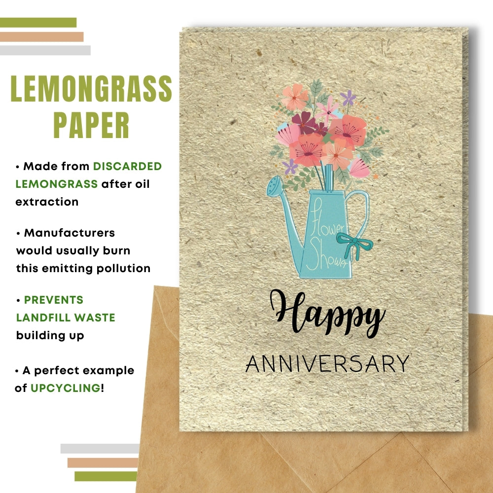 General Anniversary Card - Blue Flower Can