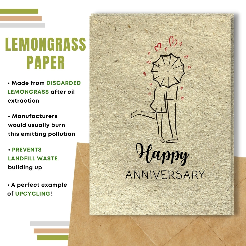 General Anniversary Card - Kissing In The Rain