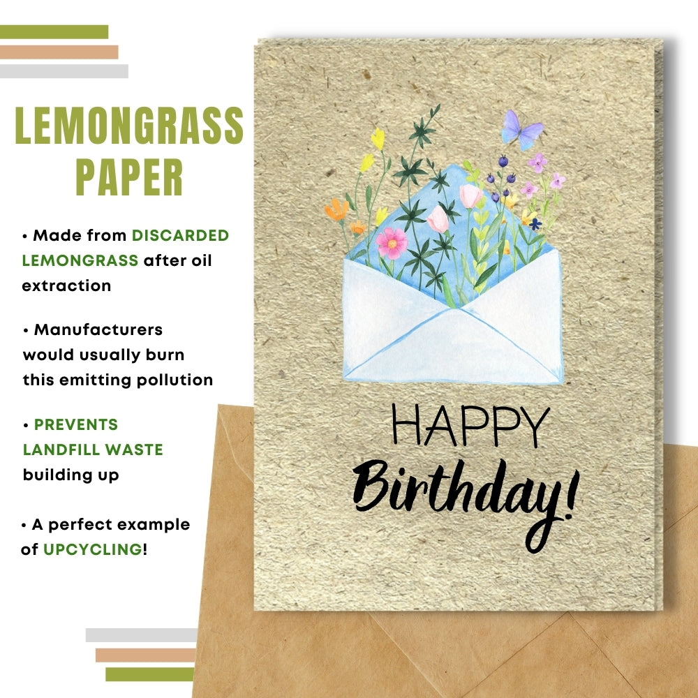 General Birthday Card - Flowers In Envelope