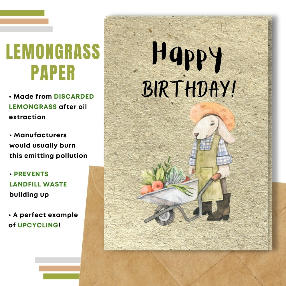 General Birthday Card - Gardening Bunny