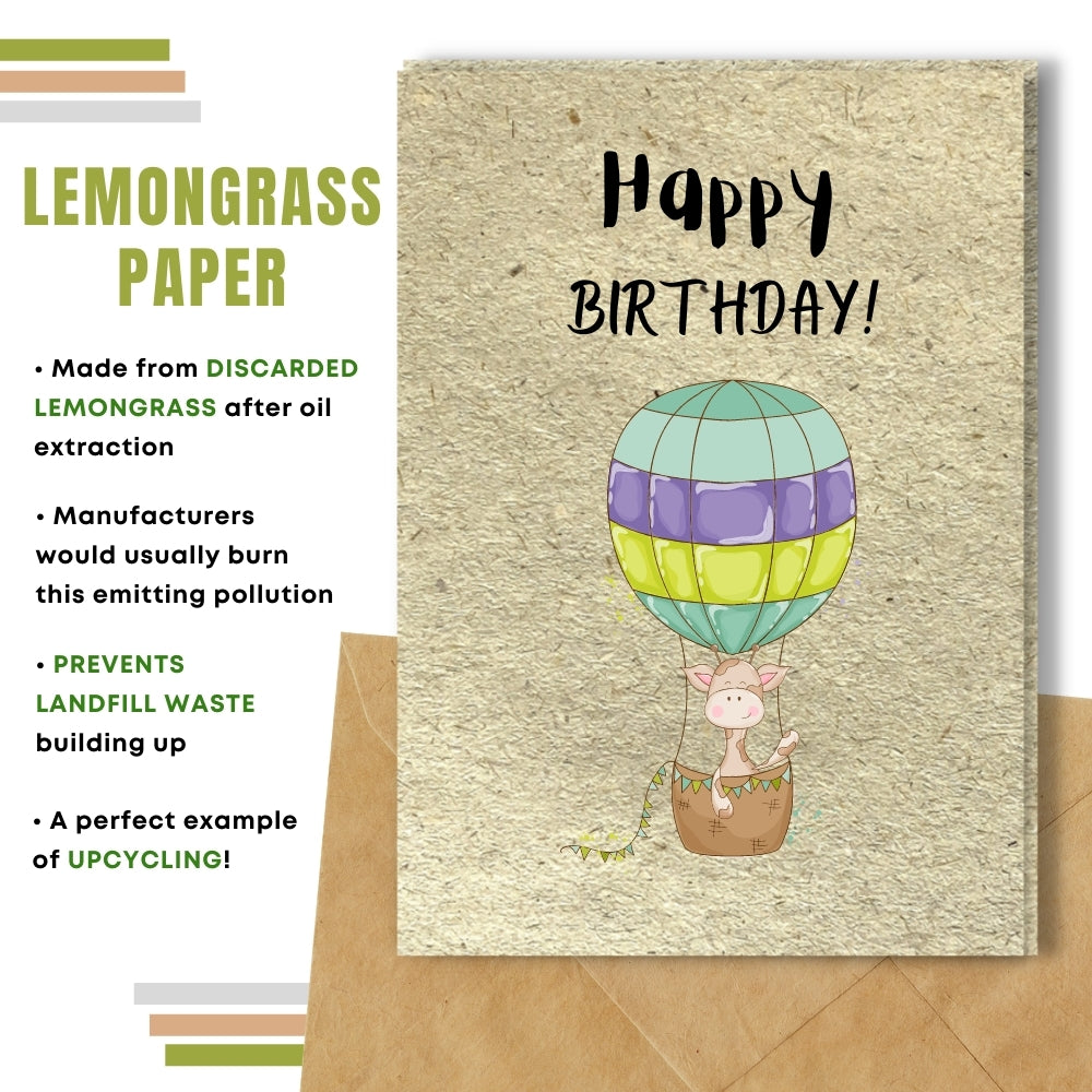 Children Birthday Card - Globetrotting Giraffe