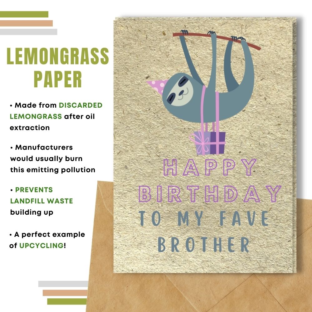 Children Birthday Card - Brother Sloth