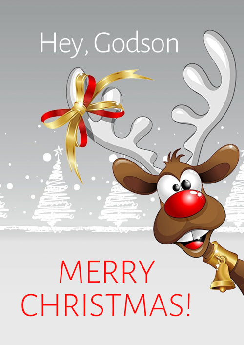 Funny Godson Christmas Card Personalisation