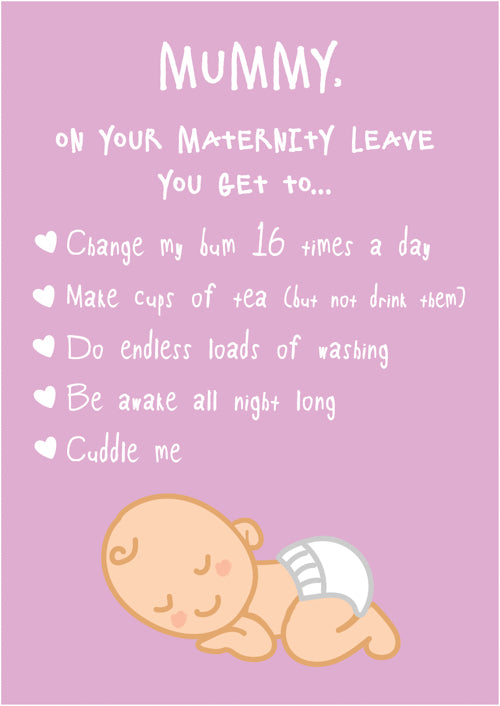 Mummy Maternity Leave Card Personalisation
